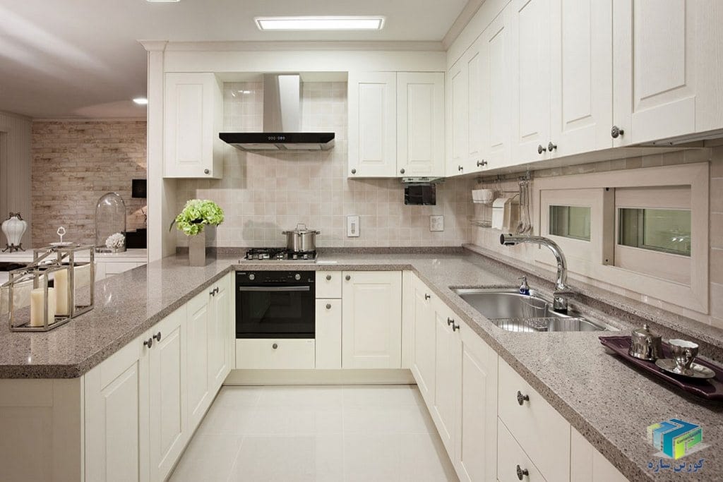 طراحی کابین اشپزخانه با کوارتز
