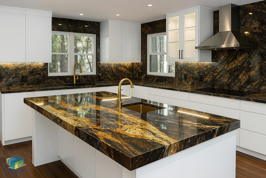 سنگ روی کابینت سنگ طبیعی