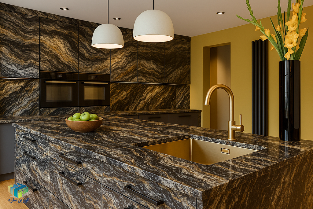 سنگ روی کابینت