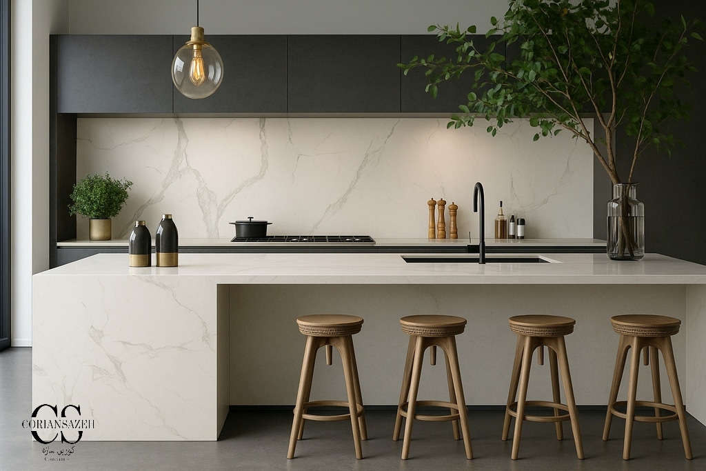 صفحه کابینت سنگ طبیعی یا مصنوعی